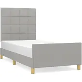 vidaXL Bedframe zonder matras 80x200 cm stof lichtgrijs