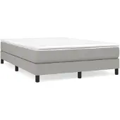 vidaXL Boxspring bed stof lichtgrijs 140x190 cm