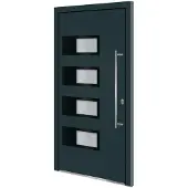 vidaXL Voordeur 110x210 cm aluminium en PVC antracietkleurig