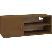 vidaXL Wandkast 80x30x30 cm massief grenenhout honingbruin