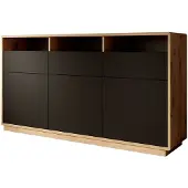 Meubella | Dressoir eiken mat zwart 180x40x96