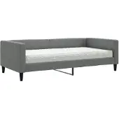 vidaXL Slaapbank met matras 100x200 cm stof donkergrijs