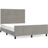 vidaXL Bedframe zonder matras, lichtgrijs, 140x200 cm, fluweel