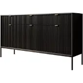 Meubella Dressoir mat zwart 154x39x83 cm goud hotel chique
