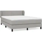 vidaXL Boxspringbed met matras, lichtgrijs, 140x200 cm, gestoffeerd