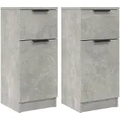 vidaXL Dressoirs 2 st 30x30x70 cm bewerkt hout betongrijs
