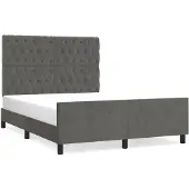 vidaXL Bedframe zonder matras, donkergrijs, 140x190 cm, fluweel