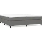 vidaXL Boxspring bed stof donkergrijs 200x200 cm