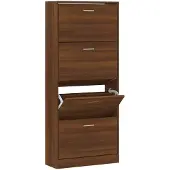 vidaXL Schoenenkast 63x24x147 cm bewerkt hout bruin eikenkleur