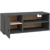vidaXL Wandkast 80x30x30 cm massief grenenhout grijs