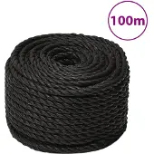 vidaXL Werktouw 10 mm 100 m polypropeen zwart