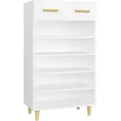 vidaXL Schoenenkast 60x35x105 cm bewerkt hout wit