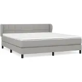 vidaXL Boxspringbed met matras, lichtgrijs, 160x200 cm, gestoffeerd