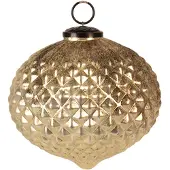 Clayre & Eef Kerstbal Ø 15x15 cm Goudkleurig Glas Kerstboomversiering Goudkleurig Kerstboomversiering