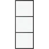vidaXL Schuifdeur 3-panelen 76x205 cm ESG-glas en aluminium zwart