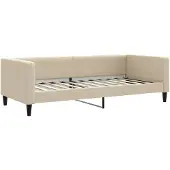 vidaXL Slaapbank 90x200 cm stof crèmekleurig