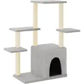 vidaXL Kattenmeubel met sisal krabpalen 97,5 cm lichtgrijs