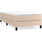 vidaXL Boxspring bed kunstleer cappuccinokleurig 100x200 cm