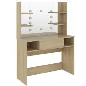 vidaXL Kaptafel met LED-verlichting 100x40x135 cm MDF eikenkleurig