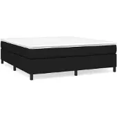 vidaXL Boxspring bed stof zwart 180x200 cm