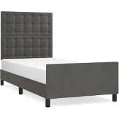 vidaXL Bedframe zonder matras 100x200 cm fluweel donkergrijs