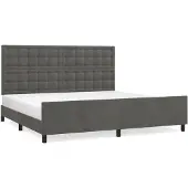 vidaXL Bedframe zonder matras 200x200 cm fluweel donkergrijs