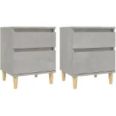 vidaXL Nachtkastjes 2 st 40x35x50 cm betongrijs