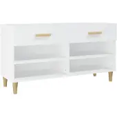vidaXL Schoenenkast 102x35x55 cm bewerkt hout wit