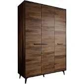 Meubella Kledingkast Frey - Donker eiken - Zwart - 135 cm