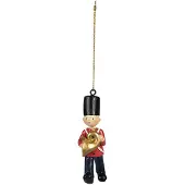 Clayre & Eef Kersthanger Soldaat 8 cm Rood Polyresin Kerstboomversiering Rood Kerstboomversiering
