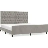 vidaXL Bedframe zonder matras 160x200 cm fluweel lichtgrijs