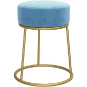 vidaXL Hocker rond fluweel lichtblauw