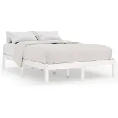 vidaXL Bedframe massief hout wit 150x200 cm