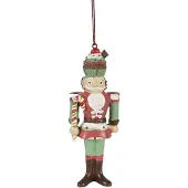 Clayre & Eef Kersthanger Notenkraker 12 cm Rood Polyresin Kerstboomversiering Rood Kerstboomversiering