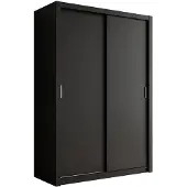 Meubella Kledingkast mat zwart - 150x62x215 - Kleerkast schuifdeuren