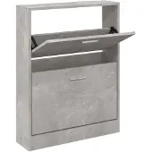 vidaXL Schoenenkast 59x17x81 cm bewerkt hout betongrijs