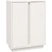 vidaXL Dressoir 60x35x80 cm massief grenenhout wit