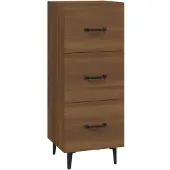 vidaXL Dressoir 34,5x34x90 cm bewerkt hout bruin eikenkleur