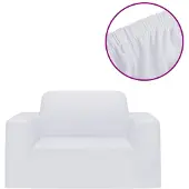 vidaXL Bankhoes stretch polyester jersey wit