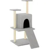 vidaXL Kattenmeubel met sisal krabpalen 110 cm lichtgrijs