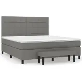 vidaXL Boxspring met matras stof donkergrijs 180x200 cm