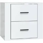 vidaXL Nachtkastje wandgemonteerd 50x36x47 cm hoogglans wit