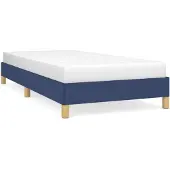 vidaXL Bedframe zonder matras, blauw, 90x190 cm, stof