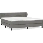 vidaXL Boxspring met matras stof donkergrijs 180x200 cm
