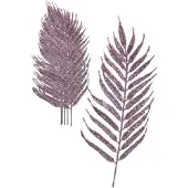 Othmar decorations kerst glitter bladeren - 6x stuks - lichtroze - Decoratieve tak kerst