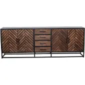Giga Meubel Dressoir Isa Bruin Visgraat Groot Mangohout