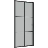 vidaXL Binnendeur 102,5x201,5 cm matglas en aluminium zwart