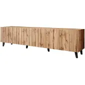 Meubella | TV-Meubel eiken 200cm hotel chique lamellen
