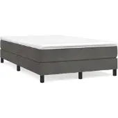 vidaXL Boxspring bed 120x200 cm fluweel donkergrijs