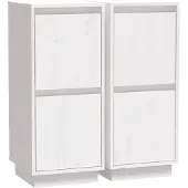 vidaXL Dressoirs 2 st 31,5x34x75 cm massief grenenhout wit